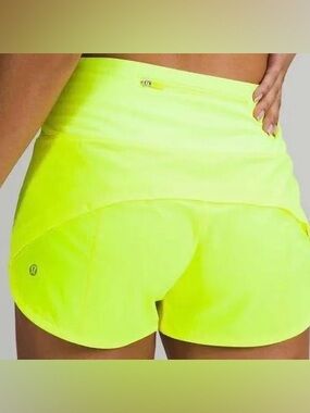 lululemon speed ups Neon Yellow High-Rise Bike Shorts
